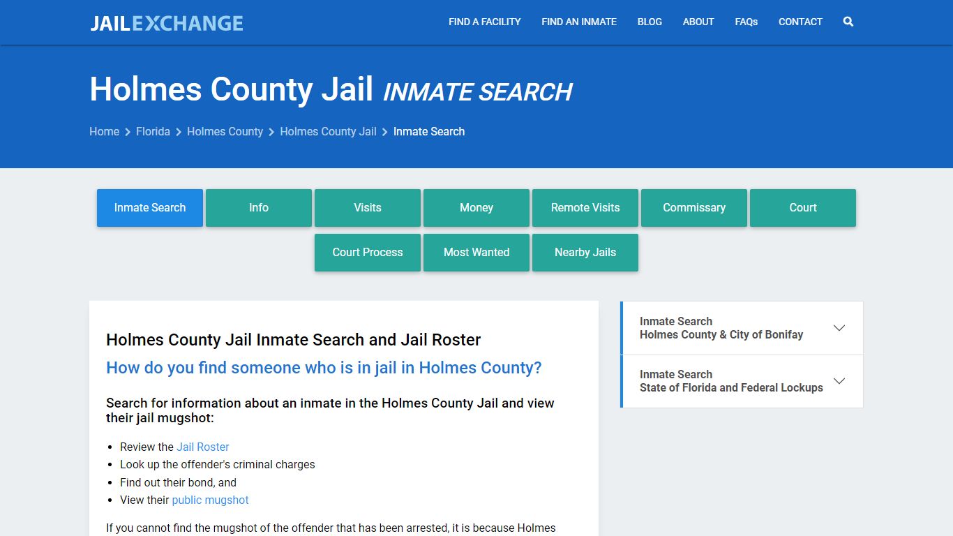 Holmes County Jail Inmate Search - Jail Exchange